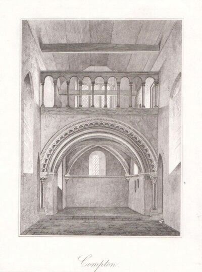 Compton.   antique print.