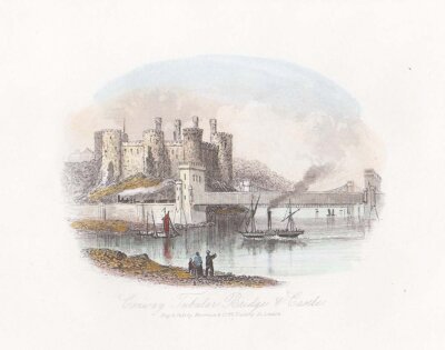 Conway Tubular Bridge and Castle.
