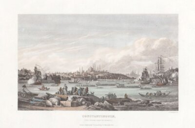 Constantinople (The Sultan going to Mosque)   (antique print)