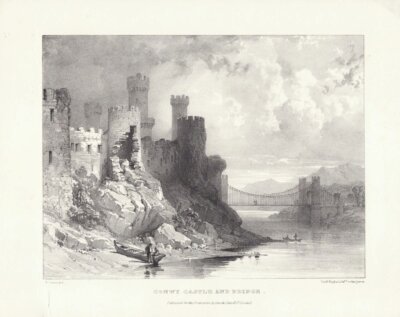 Conway Castle and Bridge  (antique prints)