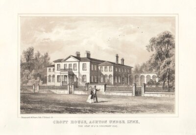 Croft House, Ashton Under Lyne.  The Seat of J.R. Coulthart. Esq.  (antique print)