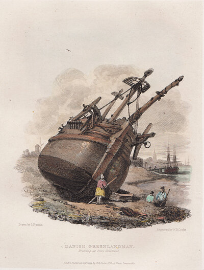 Danish Greenlandman  Breaking up below Gravesend