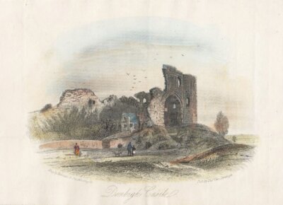 Denbigh Castle.  (antique print)
