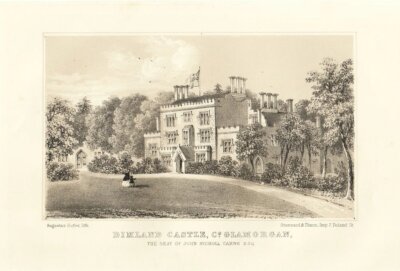 Dimland Castle, Co. Glamorgan.  The Seat of John Nicholl Carne.  Esq.  (antique print)