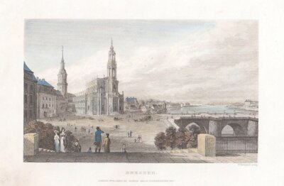 Dresden.   (antique print)