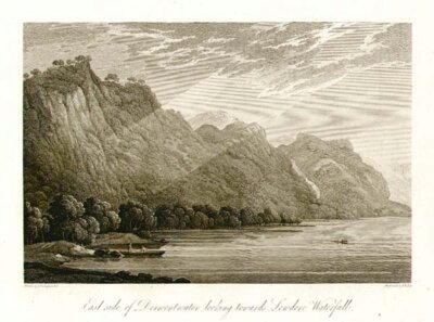 East side of Derwentwater looking towards Lowdore Waterfall