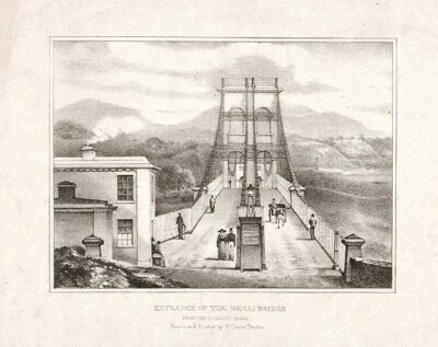 Entrance of the Menai Bridge from the Anglesey Shore