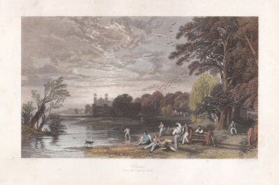 Eton from the Playing Fields.  (antique print)