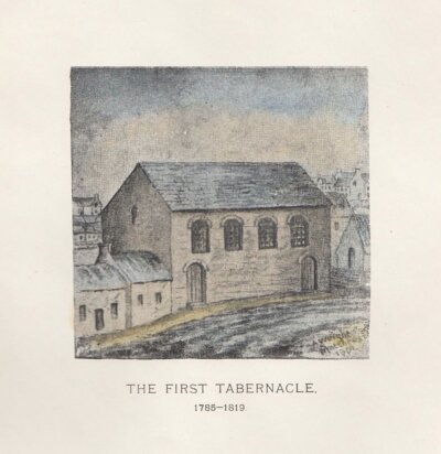 The First Tabernacle  1784 -  1819.  (antique print)