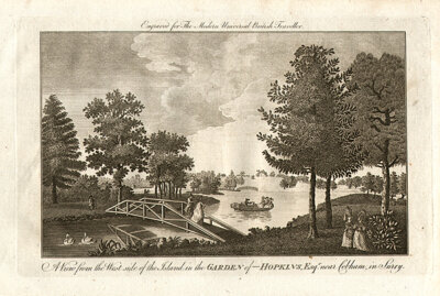 A View from the West side of the Island in the Garden of Hopkins Esq near Cobham in Surry 