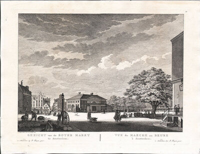 Gezicht van de Boter Markt te Amsterdam  -  Vue de Marche au Beure  Amsterdam