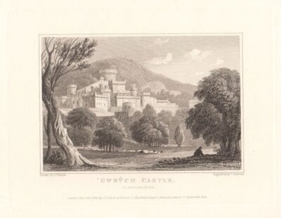 Gwrych Castle, Denbighshire.  (antique print)