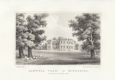 Hanwell Park, Co. Middlesex.  The Seat of B. Sharpe.  Esq.  (antique print)