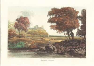 Harlech Castle.  (antique print)
