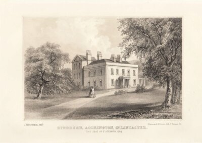Hyndburn, Accrington, Co. Lancaster.  The Seat of F. Steiner.  (antique print)