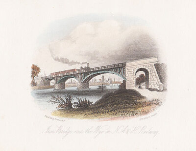 Iron Railway Bridge over the  Wye on N A & H Railway