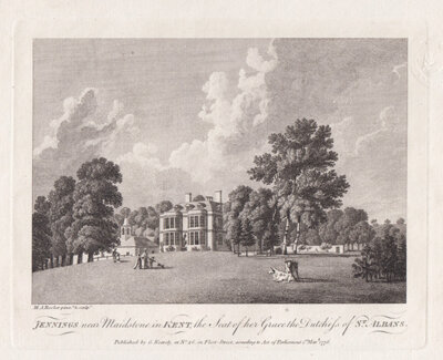 Jennings near Maidstone in Kent the Seat of her Grace the Dutchess of St Albans 