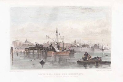 Liverpool from the Mersey. No.I. Commencing at the New Dock to the North.  (antique print)