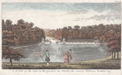 A View of the Lake in the Gardens at Studley the Seat of William Aislabie Esq.  (antique print)