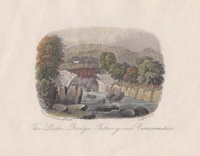 The Lledr Bridge Bettws y coed Caernarvonshire  (antique prints)