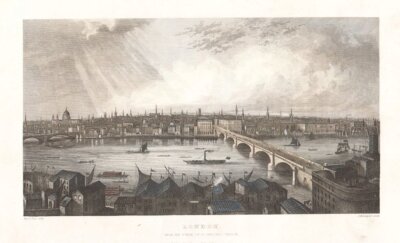 London. From the Tower of St. Saviour's Church.  antique print) 