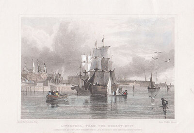 Liverpool from the Mersey  (antique print)