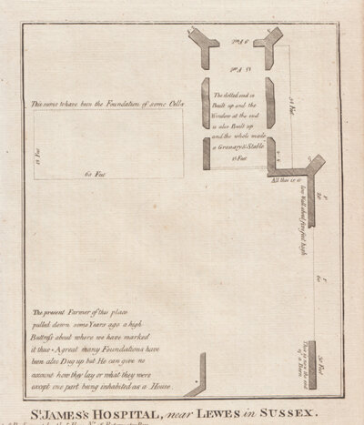 Plan - St James's Hospital near Lewes in Sussex 