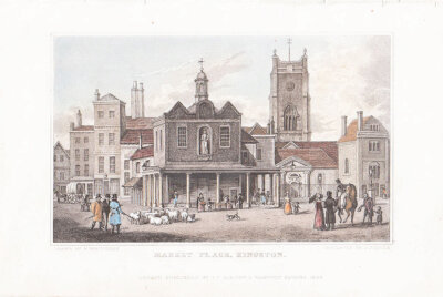 Market Place Kingston    (antique print)