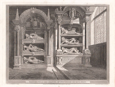 Monuments in the Chancel of Swinbrook Church Oxon