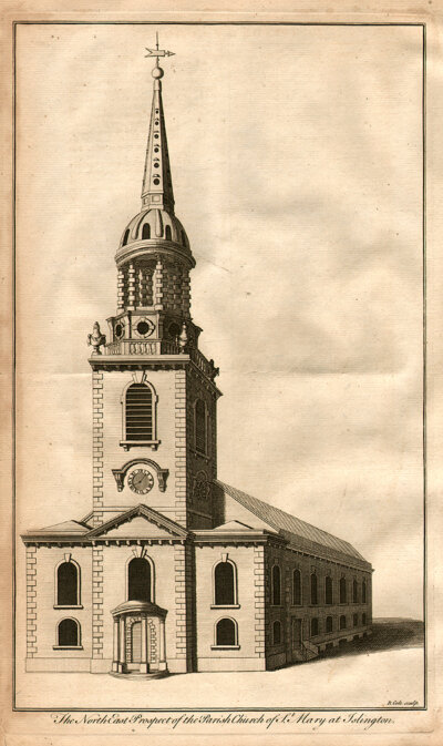 The North East Prospect of the Parish Church of St Mary at Islington