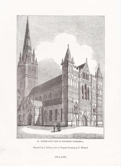 North West View of Salisbury Cathedral.