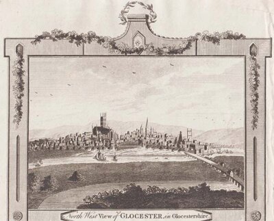 North West View of Glocester in Glocestershire 