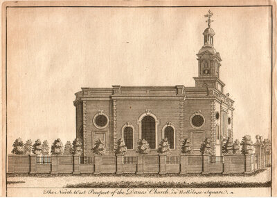 The North West Prospect of the Dane's Church in Wellclose Square