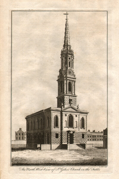 The North West view of St Giles's Church in the Fields