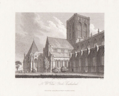 N W View York Cathedral    (antique print)