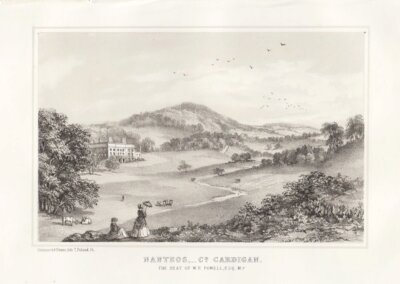 Nant Eos, Co. Cardigan.  The Seat of W.E. Powell.  Esq.  M.P.  (antique print)
