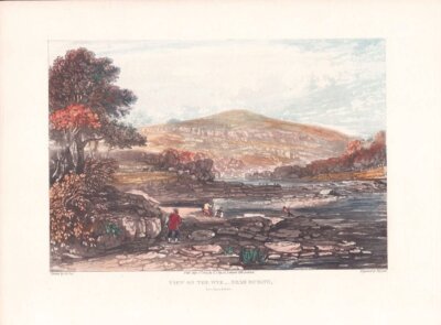 View on the Wye - Near Builth  (antique prints)