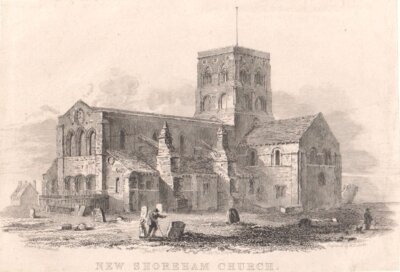New Shoreham Church.  (antique print)