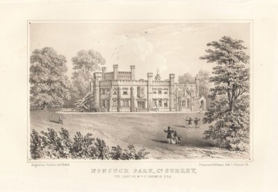 Nonsuch Park, Co. Surrey, The Seat of W.F.G. Farmer.  Esq.  (antique print)