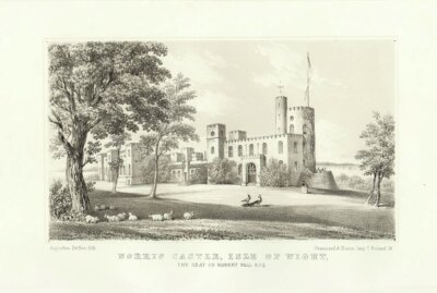 Norris Castle, Isle of Wight, the Seat of Robert Bell.  Esq.  (antique print)