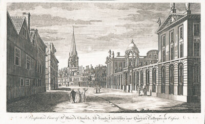 Perspective View of St Mary's Church All Souls University and Queen's Colleges in Oxford