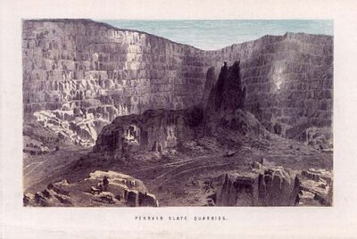 Penrhyn Slate Quarries  (antique prints)