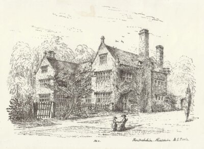 Pentrehobin, Flintshire.  (antique print)