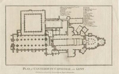 Plan of Canterbury Cathedral in Kent