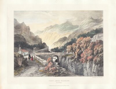 Pont Aber - Glaslyn North Wales (antique print)
