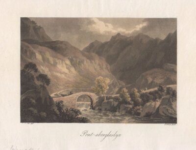 Pont Aberglaslyn.  (antique map)