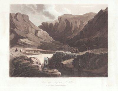 Pont Abber Glass lyn, N. Wales.  (antique print)