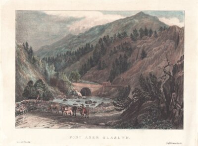 Pont Aber Glaslyn  (antique print)