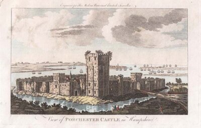View of Porchester Castle in Hampshire    
