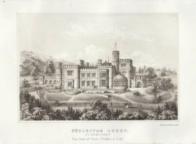 Pudleston Court, Co. Hereford.  The Seat of Elias Chadwick.  Esq.  (antique print)